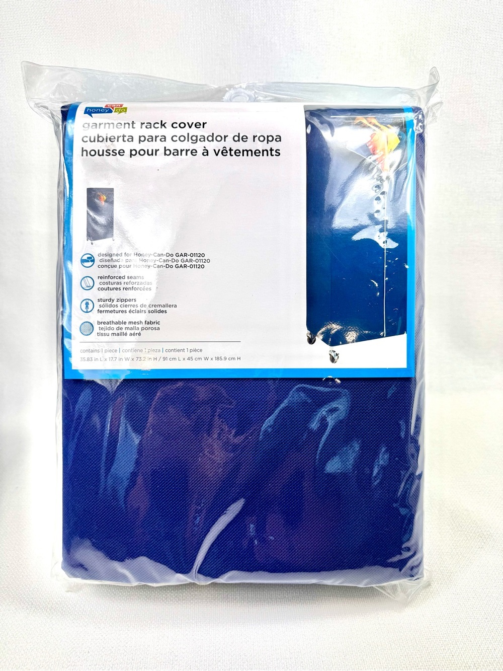NWT Honey-Can-Do Navy Garment Rack Cover GAR-02198 Storage Closet Cover